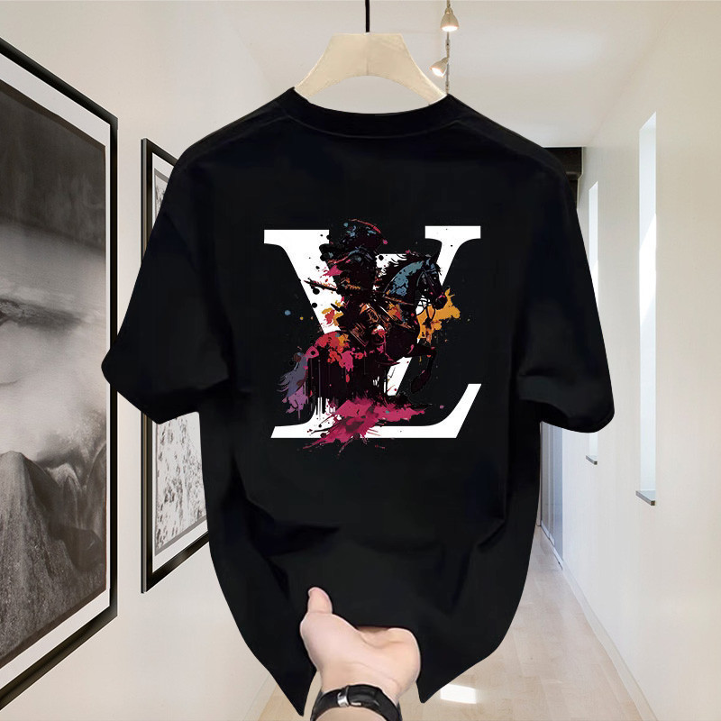 Kaos Pria Distro,V-CHANGE Outlets LV Angin Gelap Louis Vuitton Original 100% Cotton Heavyweight Baju