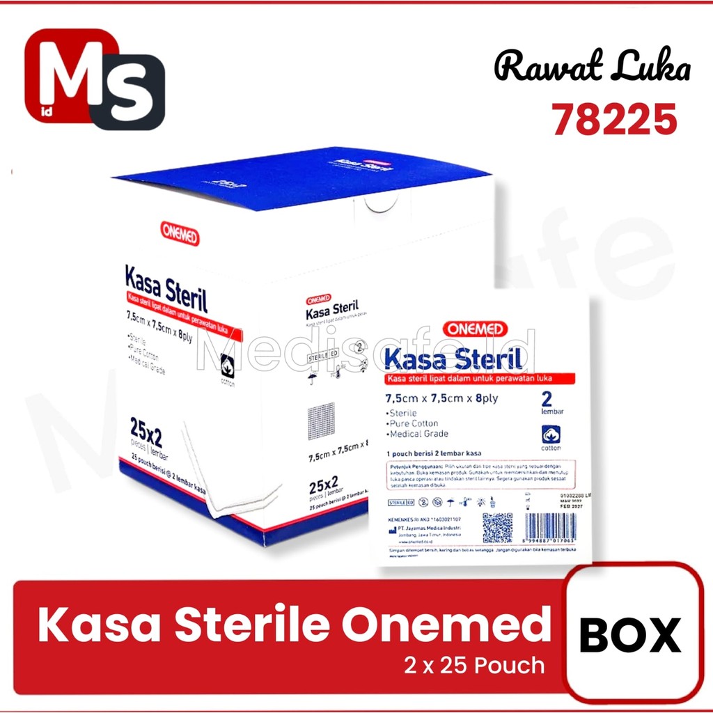 Kasa Steril 78225 OneMed 7,5x7,5 Cm 8Ply Isi 25 Pack / Box