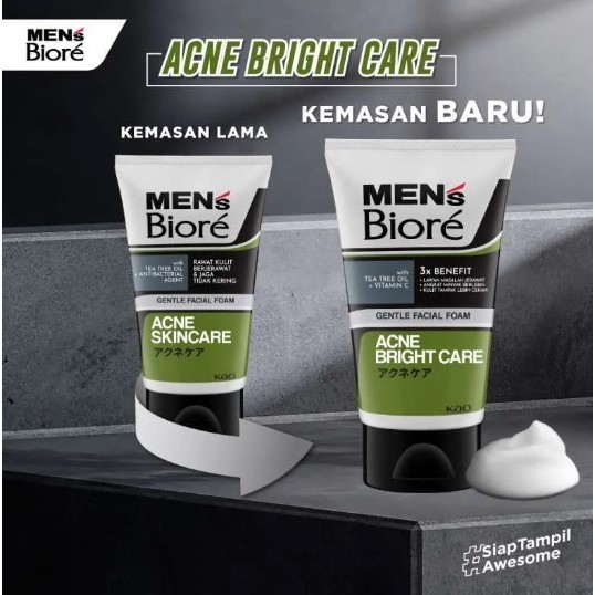 Mens Biore Gentle & Clean Acne Skincare 40 gr - Luginasari Kosmetik