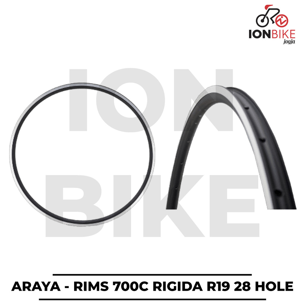 Velg Rim Rims Rigida R19 by Araya 700c 28 Hole 28H H Alloy BRAKELINE CNC 700 c Sepeda Balap Roadbike