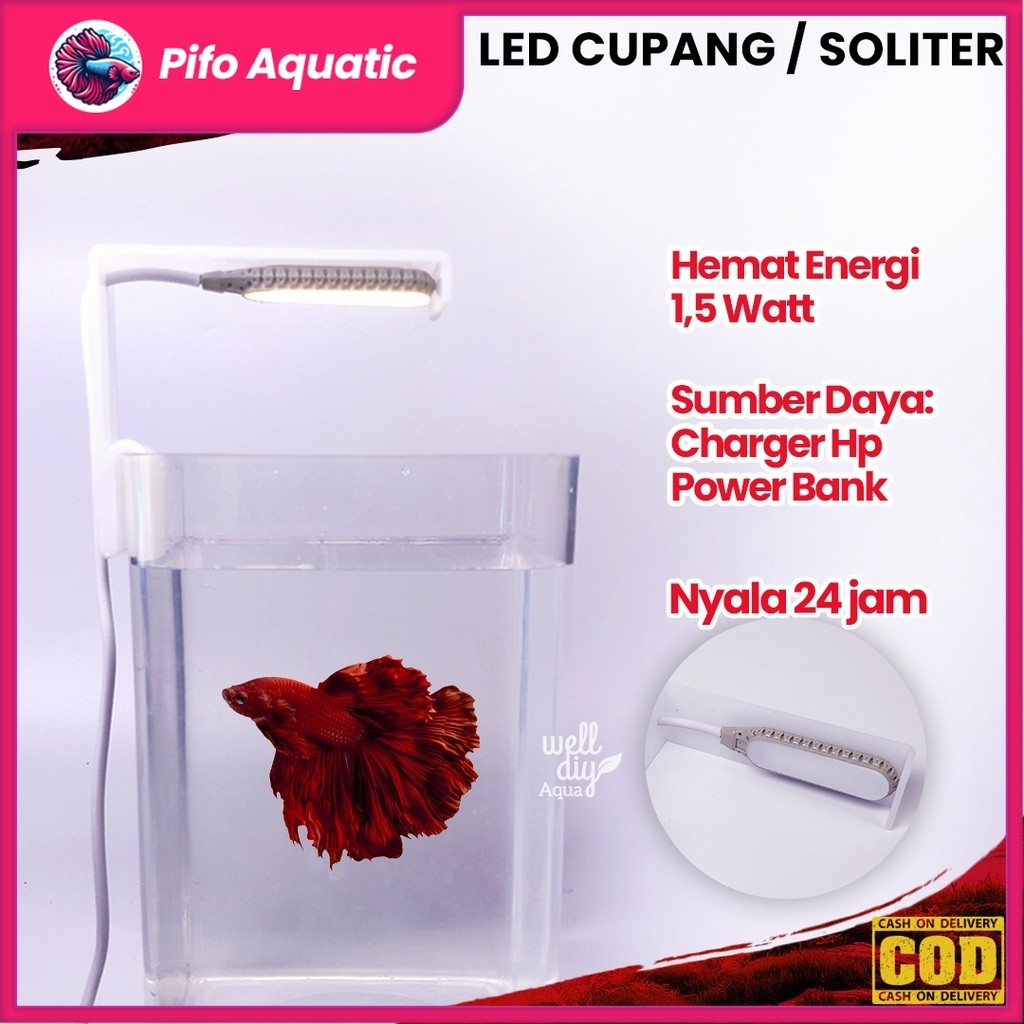 Lampu Aquarium Lampu Soliter Cupang Lampu LED Mini Aquarium Lampu LED Aquascape pifo aquatic