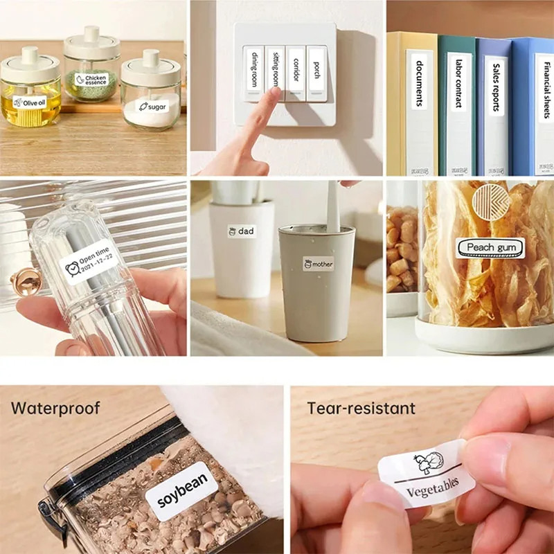 

D11/D101/D110 Mini Portable Printer White Tape Sticker 3/5/10 RollsPapers Waterproof Anti-Oil No Glue Thermal Label