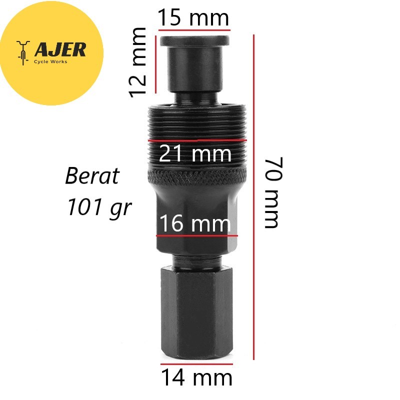 Crank puller Treker BB Octalink Ht1 cap topi Sepeda