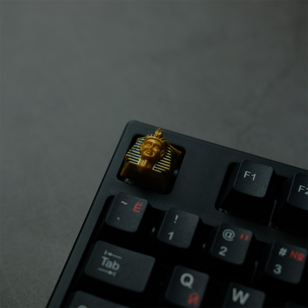 Handmade Natural Resin Egyptian Pharaoh Key Cap Mechanical Keyboard Keycap For Cross MX Switches Key