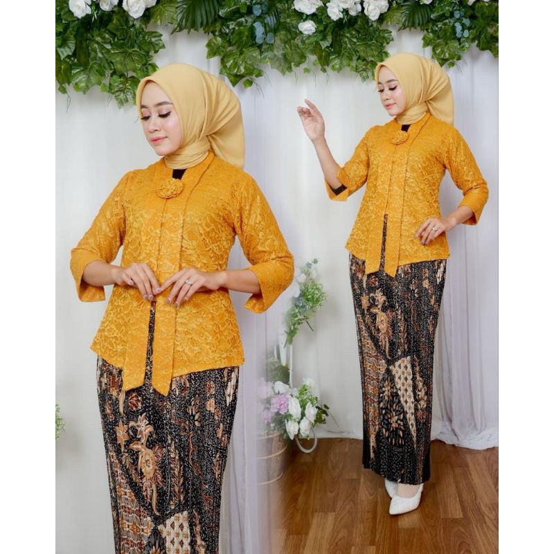 SETELAN KEBAYA FLOY JUMBO LD 130 / KEBAYA ENCIM FLOY / KEBAYA MODERN / KEBAYA KARTINI / KEBAYA JUMBO