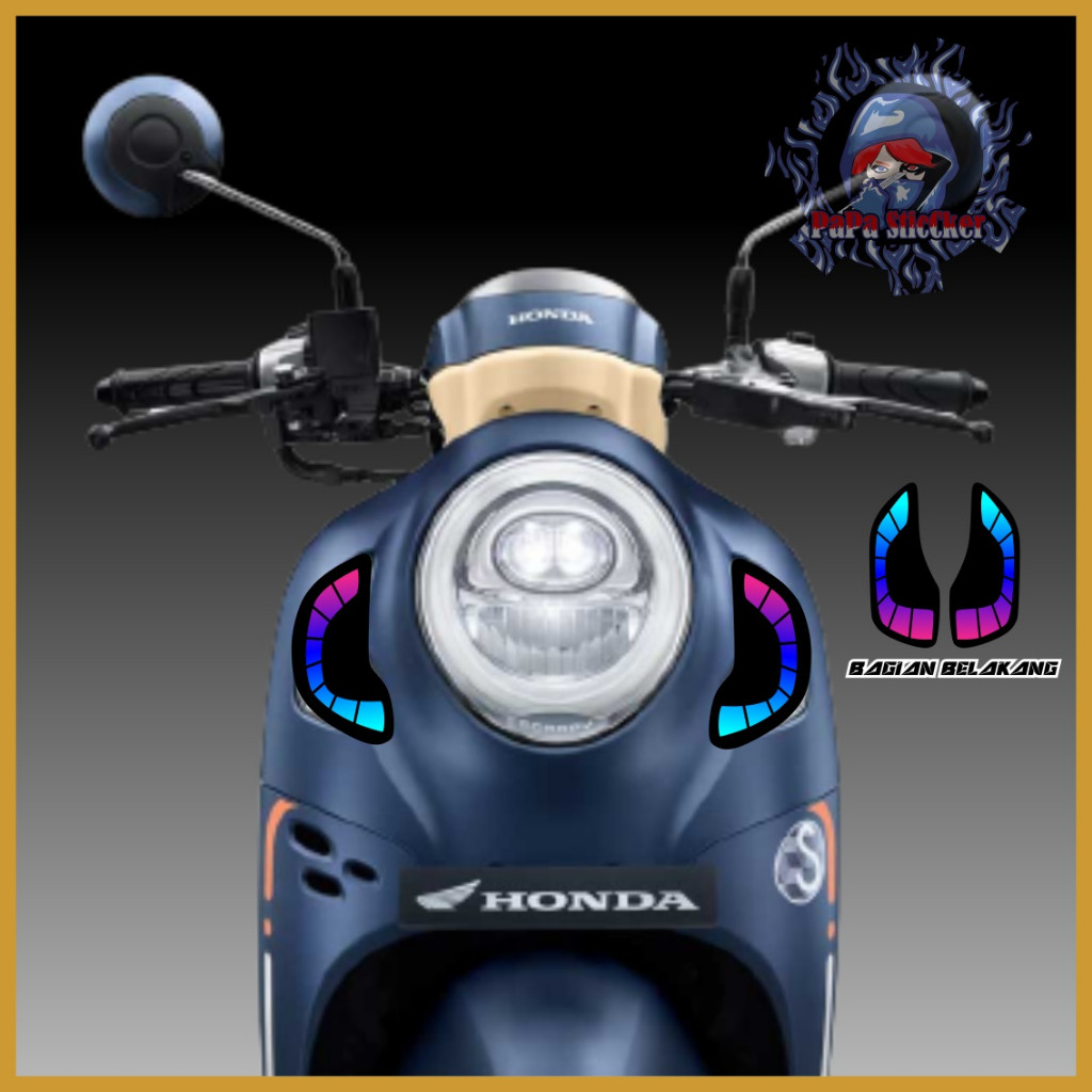 stiker lampu scoopy 2021-2023 STICKER LAMPU ALIS (stoplamp + sen depan blakang) PAPA 2