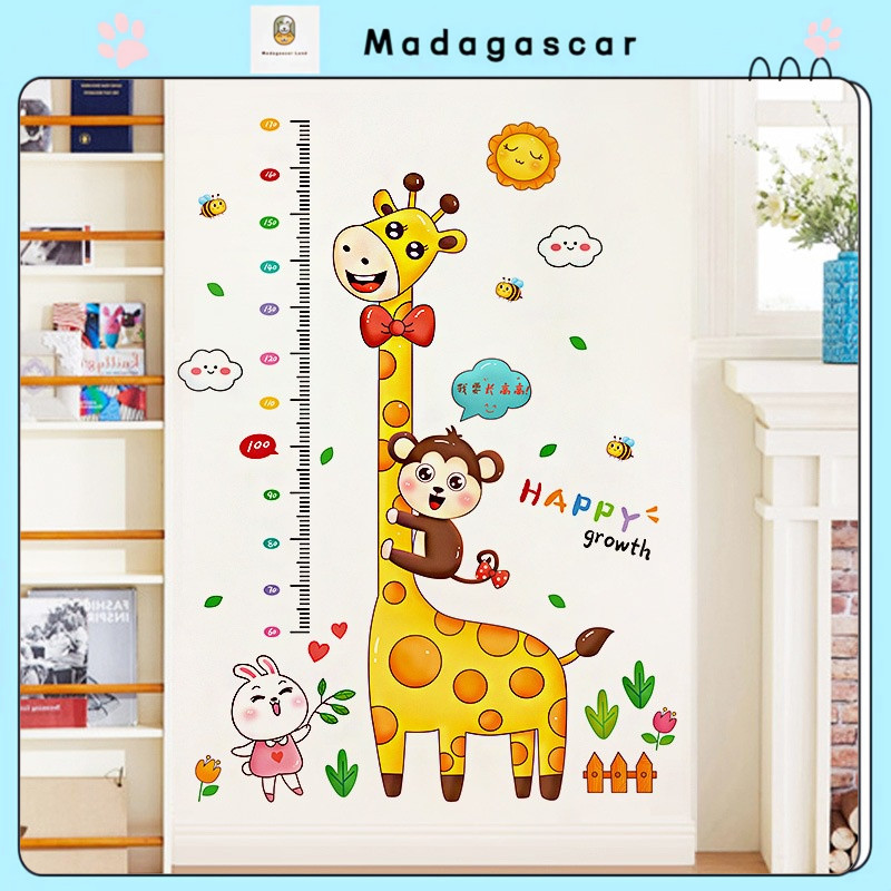 [MADA] TRBL pengurukur tinggi badan animals jerapah hewan - wall sticker pengukur tinggi badan anak 