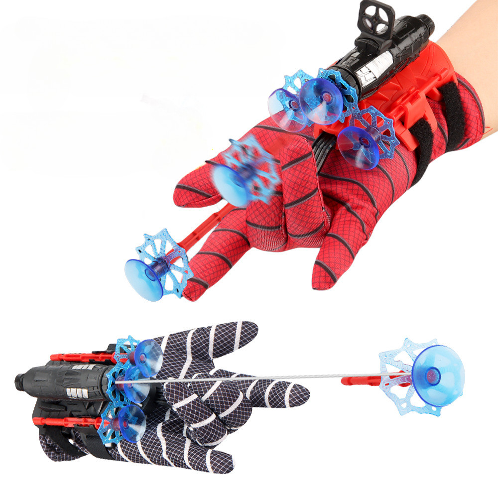

New for Spiderman Action Figure Anime Characters Children Toys Role Play Glove Launcher Set Wrist Toy Set Figures Hobbies