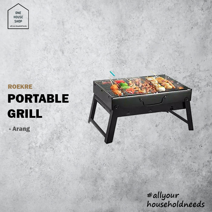 Pojok BBQ Charcoal Grill Portable Panggangan Arang Portabel LGI - Tanpa Arang