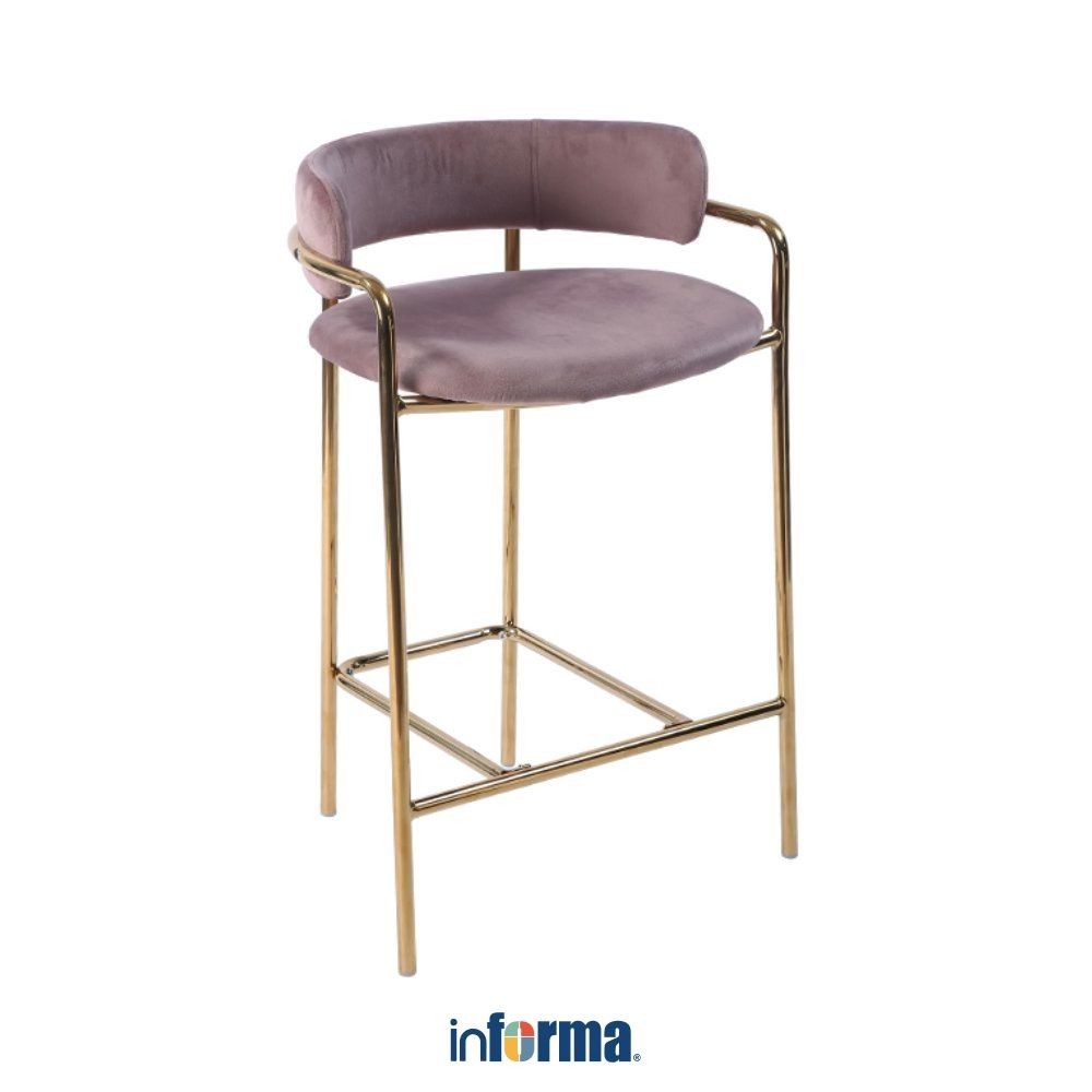 Informa Lenola Bangku Bar - Pink Bar Stool Kursi Kafe Furniture Ruang Makan
