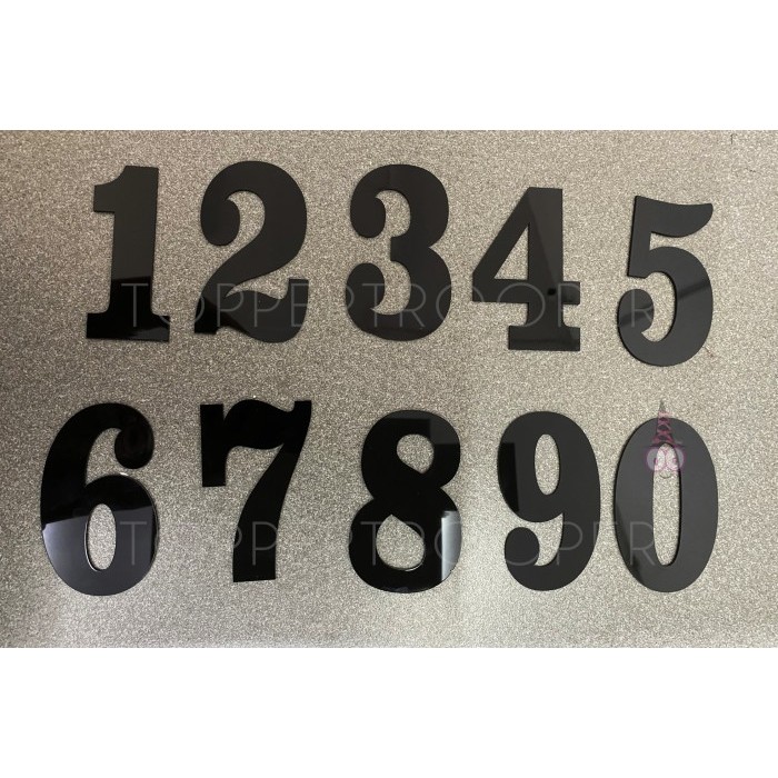 Nomor Rumah Angka | Nomor Rumah Cluster Akrilik Angka Tempel - Hitam, 0