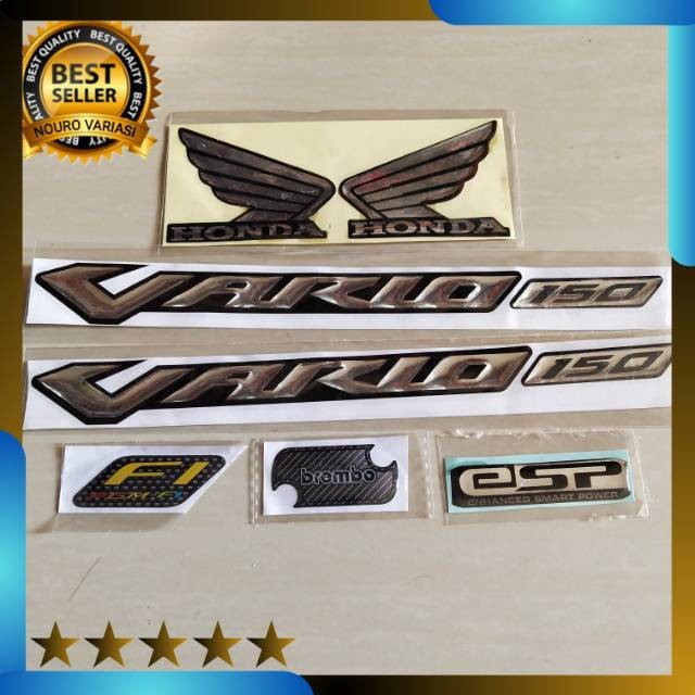 EMBLEM TIMBUL LOGO SAYAP VARIO 150 FULL SET CROME THAILAND KUALITAS TERBAIK TER MURAH Lightnaziashop
