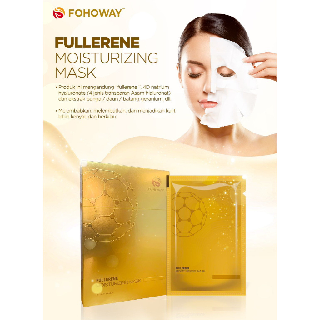 Fohoway Masker Wajah Melembabkan Melembutkan Mencerah Wajah Fullerene Moisturizing Mask Fohoway