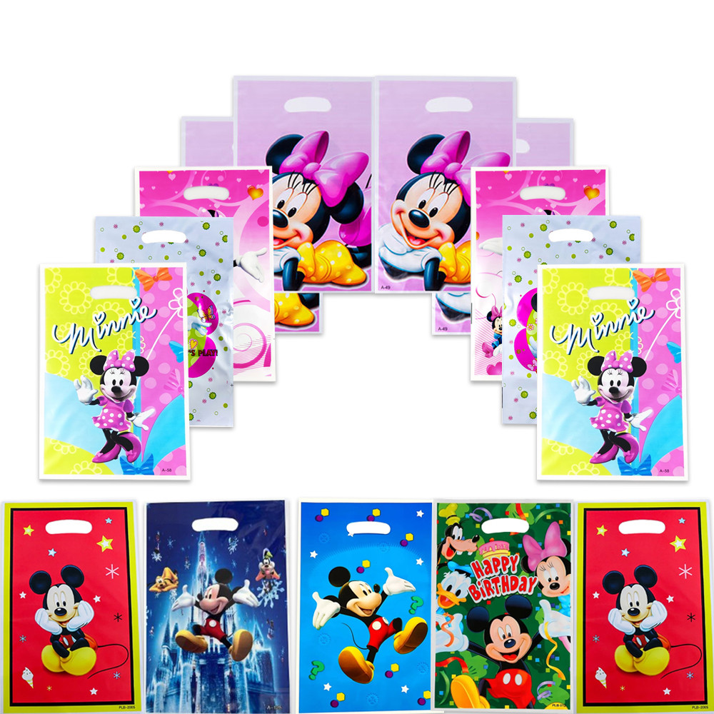 

Mickey Mouse Party Gift Bags Minnie Candy Bags 10pcs Child Party Loot Bags Boy Girl Kids Birthday Party Favors Supplies Decor
