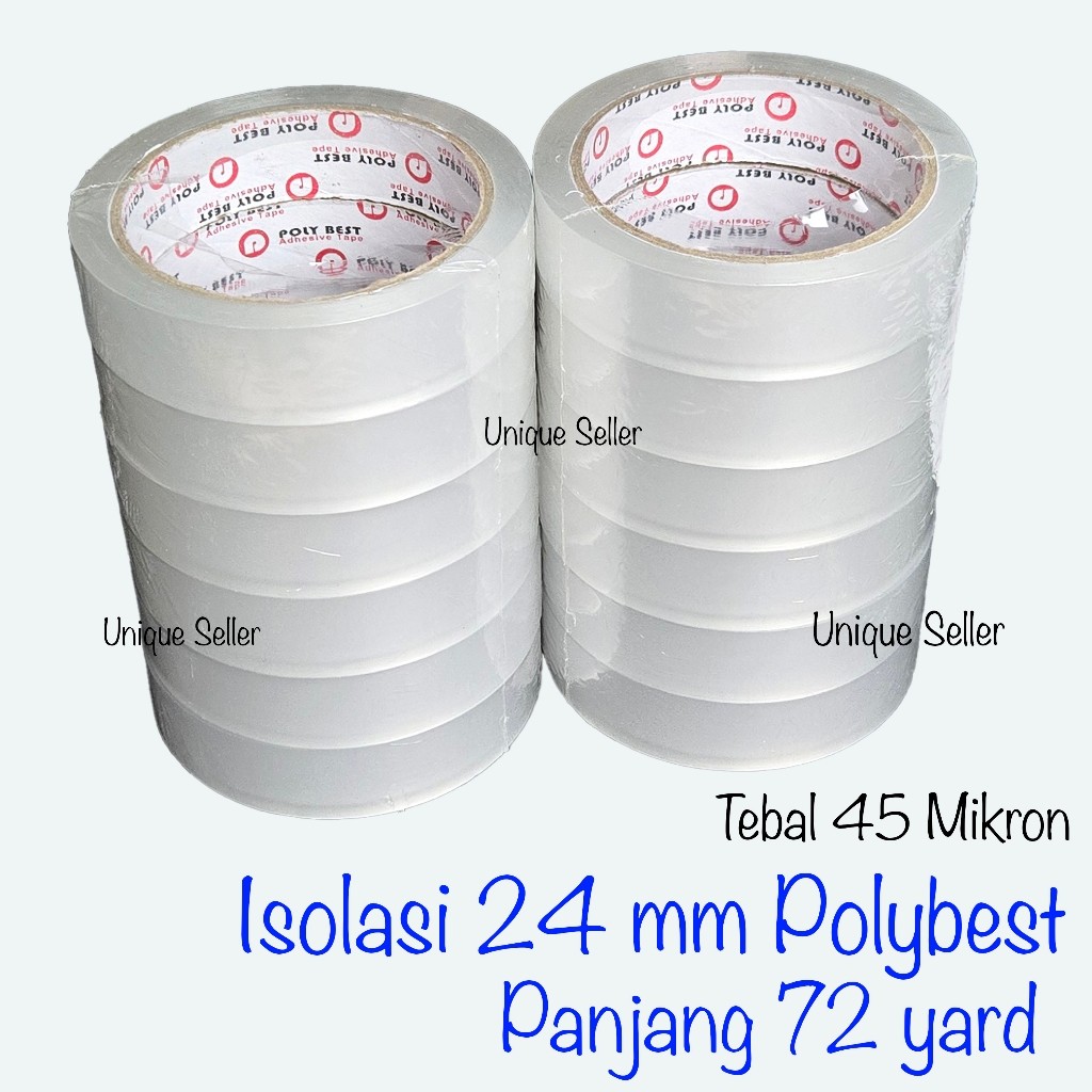 

6 pcs Isolasi Bening 24mm 72 Yard Poly Best / Isolasi Bening Clear 24 mm 72 Yard Poly Best / Lakban Bening 1 inch 24mm 24 mm / Lakban Bening 24mm Bening Clear / Lakban Bening 24 mm Super Clear / Isolasi Bening Clear 24mm 24 mm 72 Yard 72yard Polybest