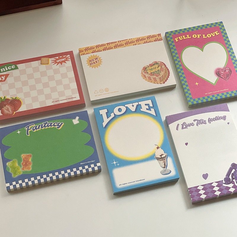 

80Pcs Retro Bear Memo Pad DIY Scrapbook Album Message Notes Paper Notepad Decoration School Stationery