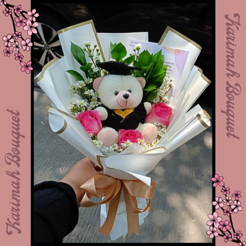 KIRIM INSTANT Buket Bunga Mawar Garbera Lily Sedap Malam Asli Segar Premium Mix Flower Bloom Fresh R