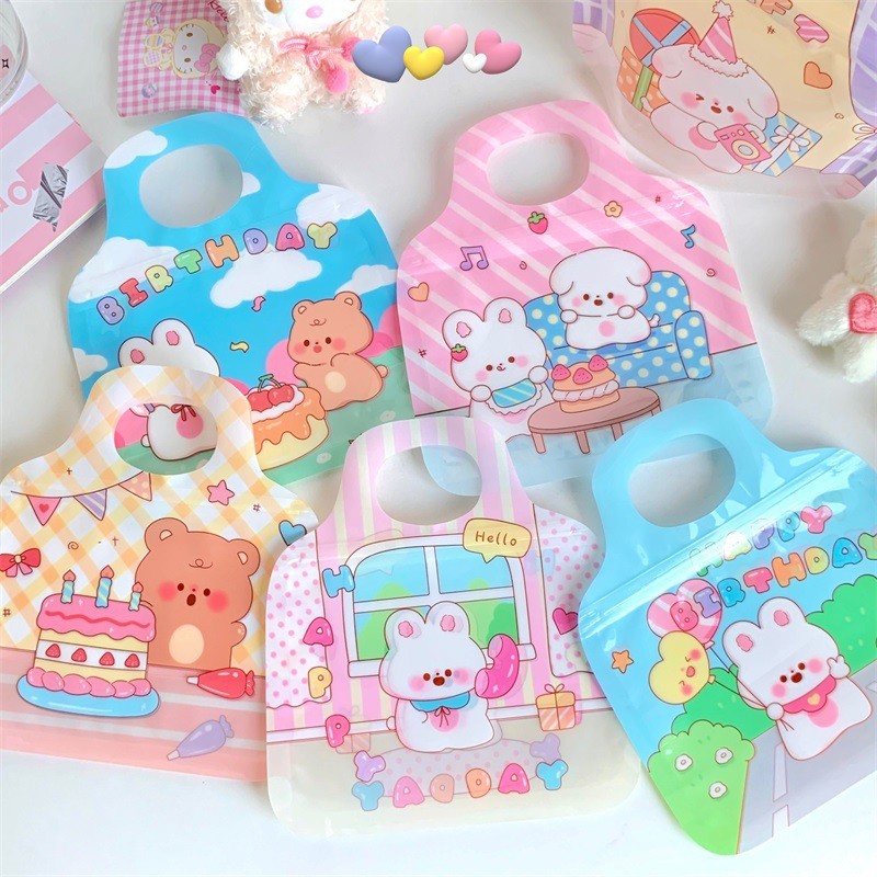 

[HARU] Colorful Rabbit and Bear Series Goodie Bag Zipper Bag Ziplock Packaging