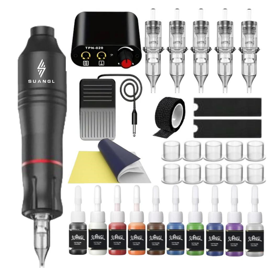 Professional Tattoo Machine Set Rotary Tattoo Pen Kit Power Supply Needle  Jack Rotary Tattoo Gun Pe