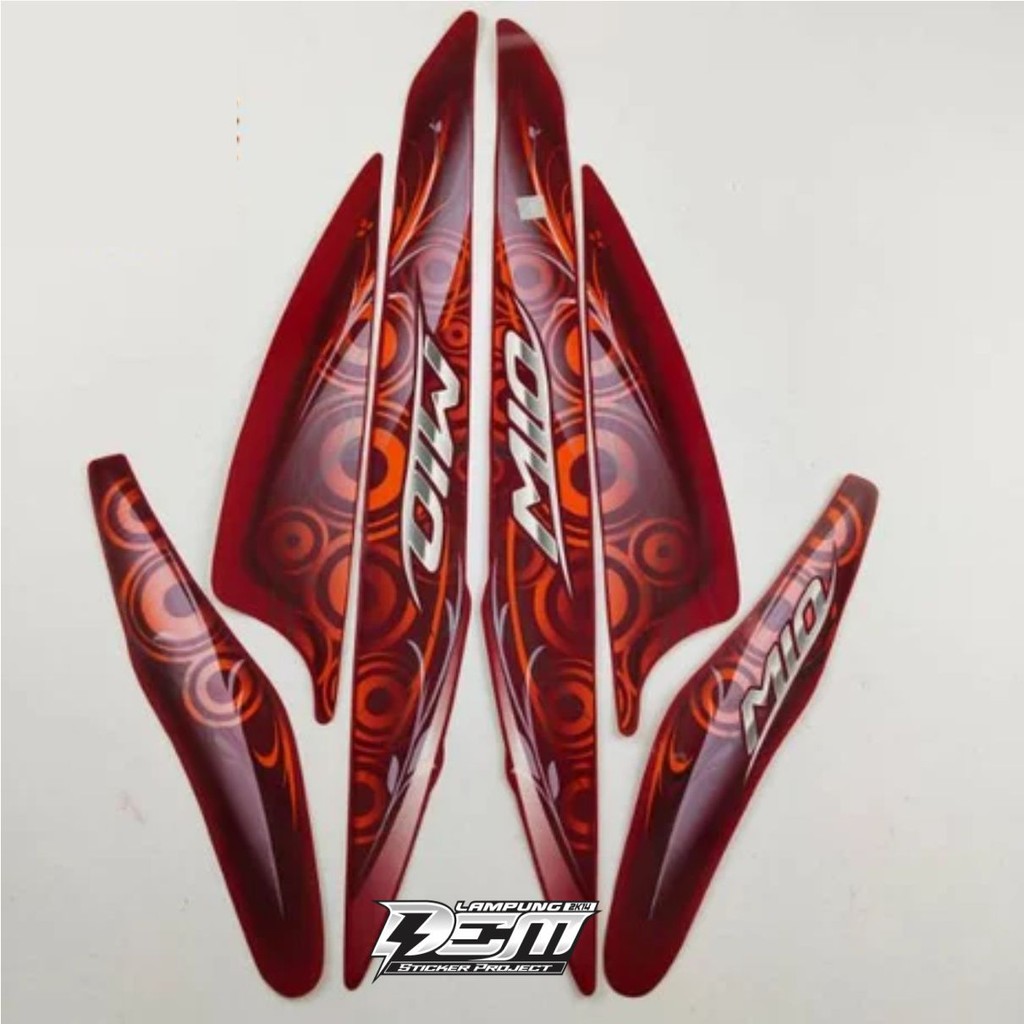 STIKER & STRIPING LIS BODY MIO SPORTY 2011 - 2012 MERAH STANDAR