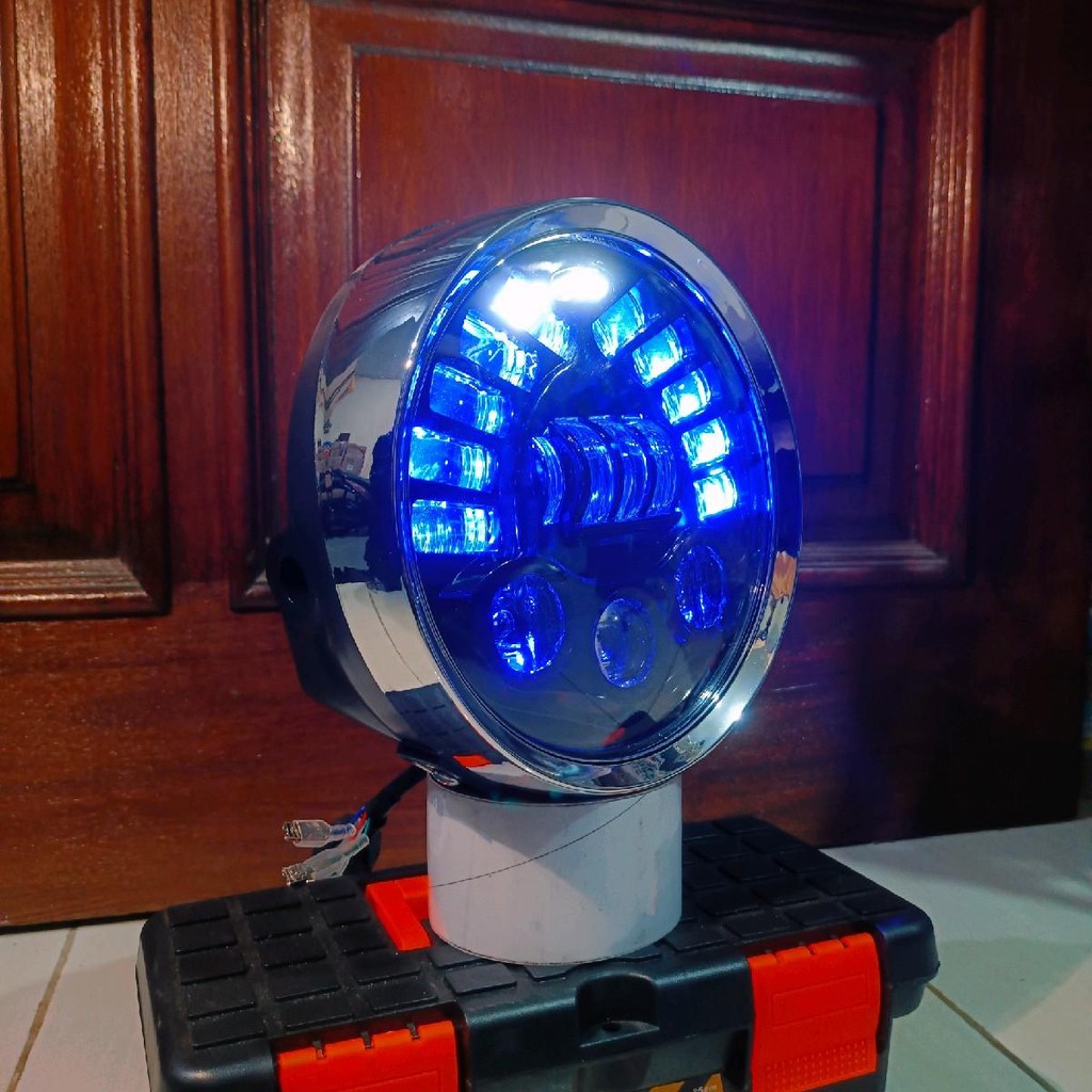 Lampu Depan led 19 mata set Batok Tiger Revo Import Motor Honda Tiger Mp universal motor