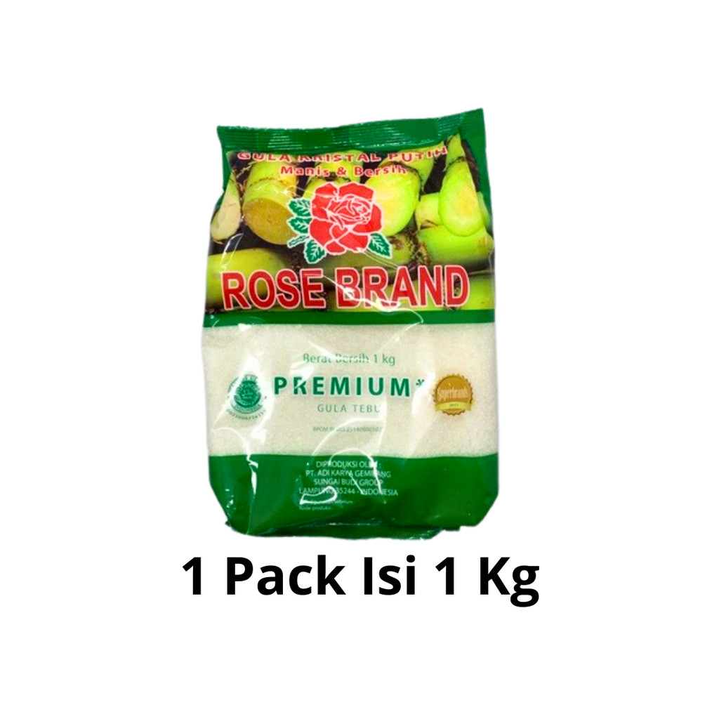 

Gula Pasir Rose Brand Hijau Kemasan 1 Kg / Gula Pasir Rose Brand Premium