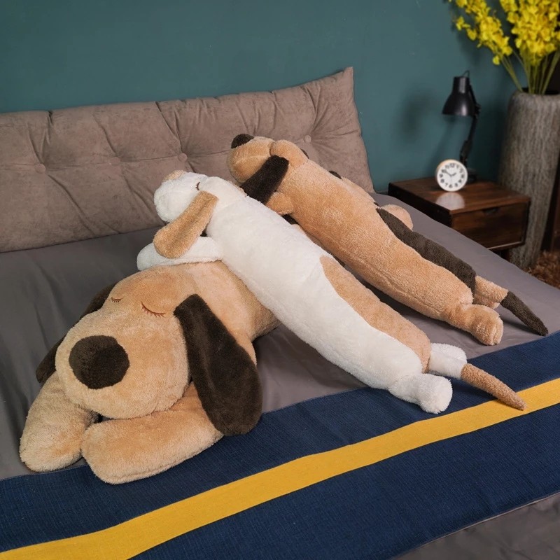 

New 1pc 100cm Giant Cute Plush Toy Big Sleeping Dog Stuffed Puppy Dog Soft Animal Toy Soft Pillow Baby Girls Birthday Gift