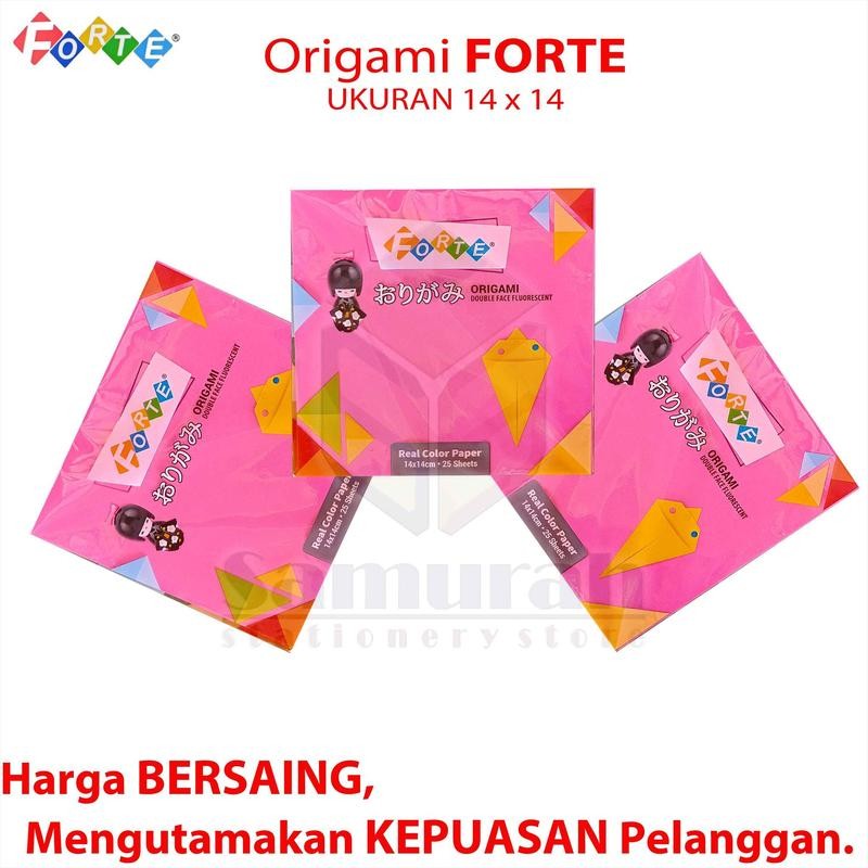 

Forte kertas lipat Kertas Origami Besar Forte isi 14 x 14 cm isi 25 Lembar / Kertas Lipat 14x14 2 Sisi Sama warna bahan HVS