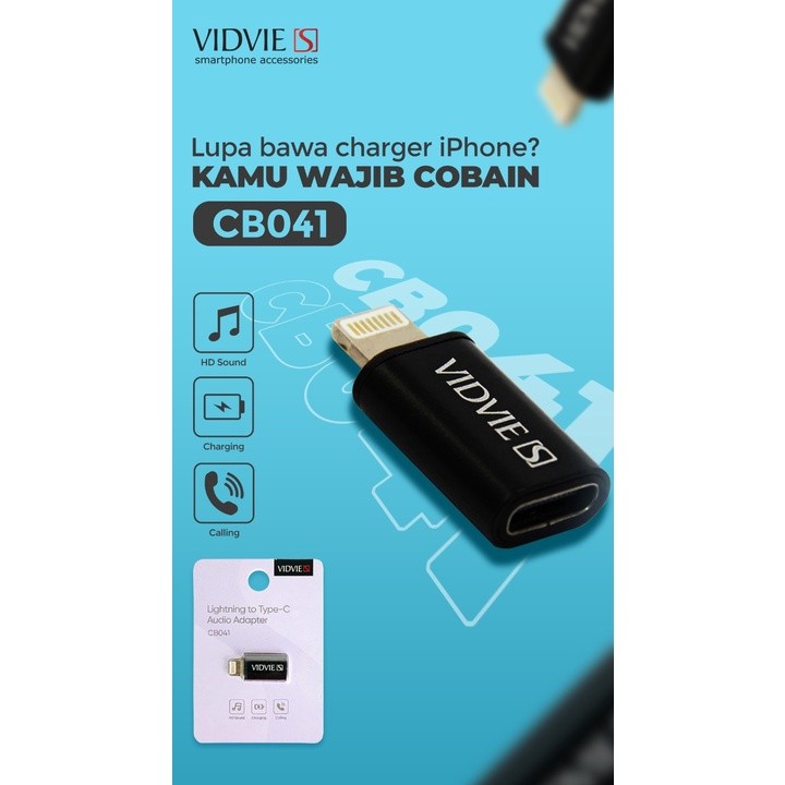 ADAPTER VIDVIE-S CB041 TYPE C TO IPHONE BLACK