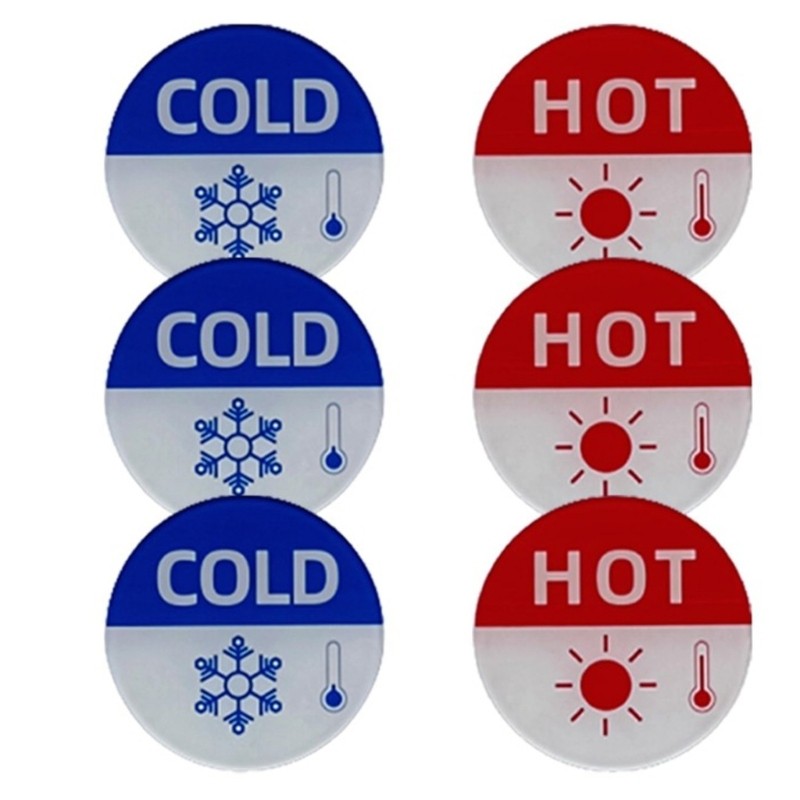 

Set of 6 Clear Labels for Sinks Convenient Signs User Friendly Water Temperature Labels Suitable for Hot & Cold Water