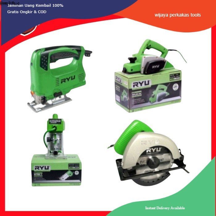 PAKET TUKANG KAYU KOMPLIT RYU PLANNER-CIRCULAW SAW-JIG SAW-TRIMMER