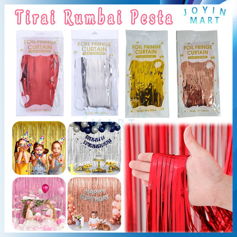 Tirai Foil Rumbai / Tirai Rumbai Pesta / Backdrop Foil