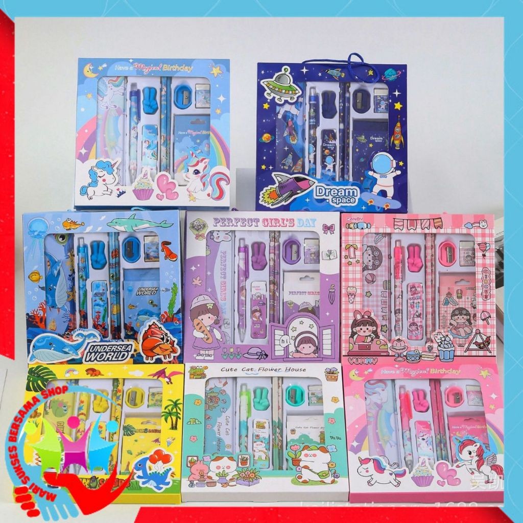 

MSBS Alat Tulis Set 9 In1 Stationery Karakter Lucu Set Perlengkapan Alat Tulis Sekolah Anak-Anak Murah Lengkap Souvenir Ulang Tahun Anak Alat Tulis 9 IN 1 Free Tempat Pensil Kaleng