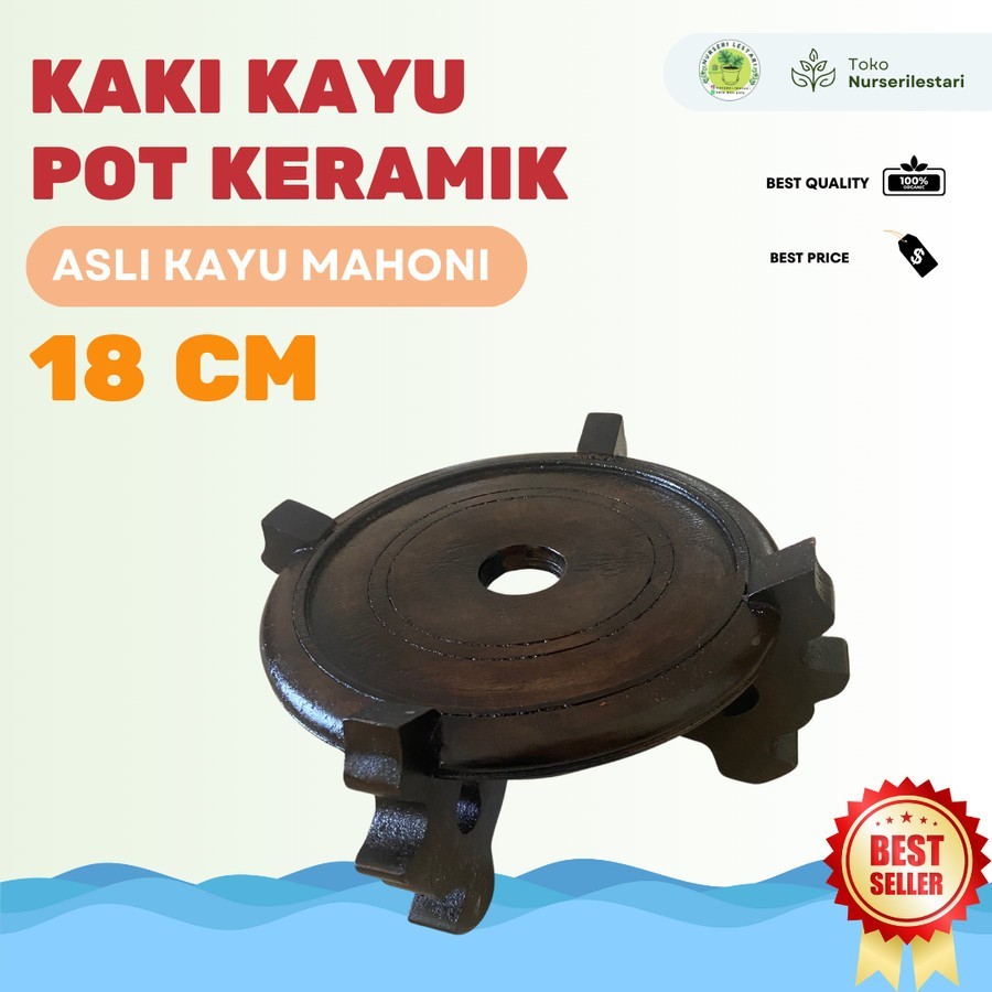 Kaki kayu diameter 18cm untuk gentong pot keramik tanaman