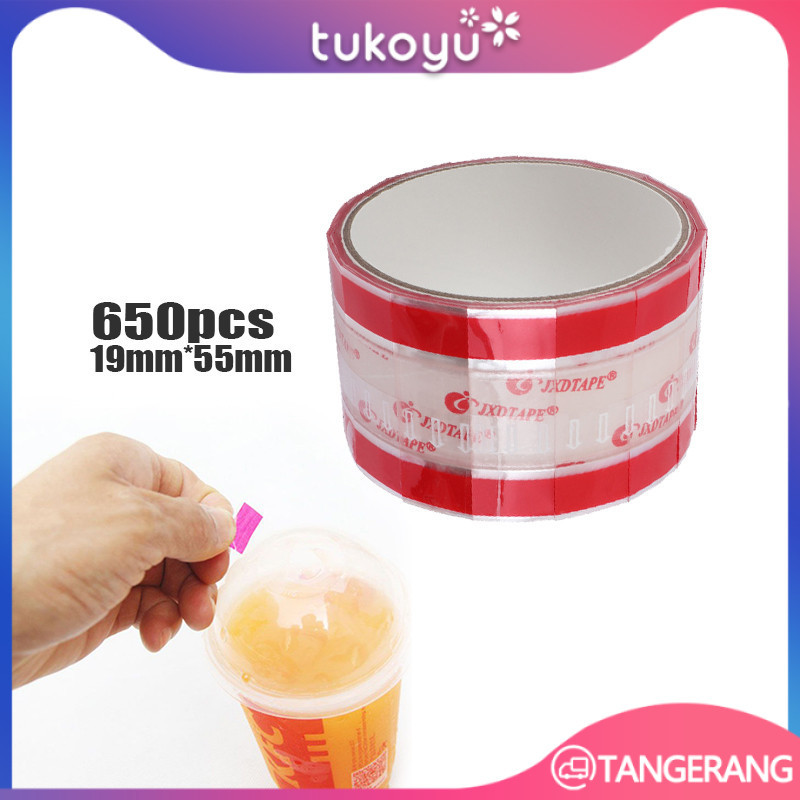 

Sealing Tape Stiker Label Minuman Coffe Sticker Sticker Panjang Segel Makanan Seal Label Sticker 650PCS
