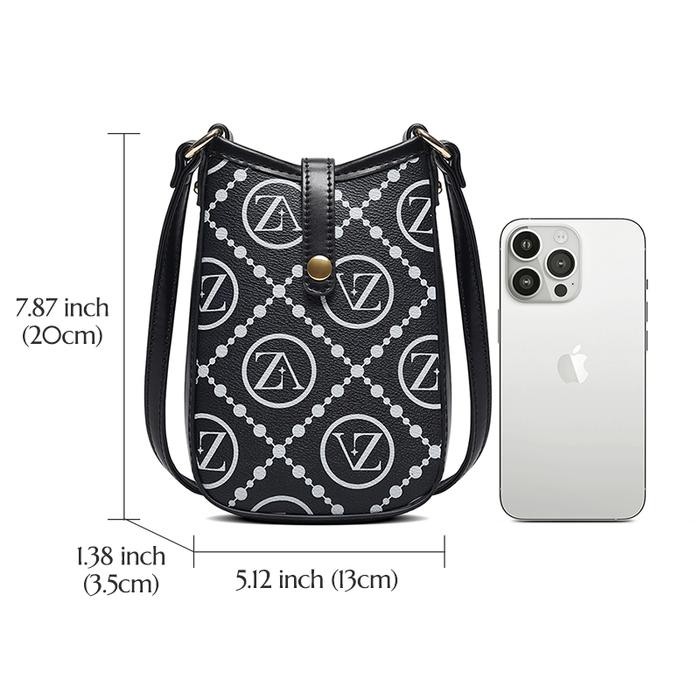 NEW -【ZAZIE】-Tas ponsel wanita tas selempang wanita klasik fashion(SJ3908) - Hitam