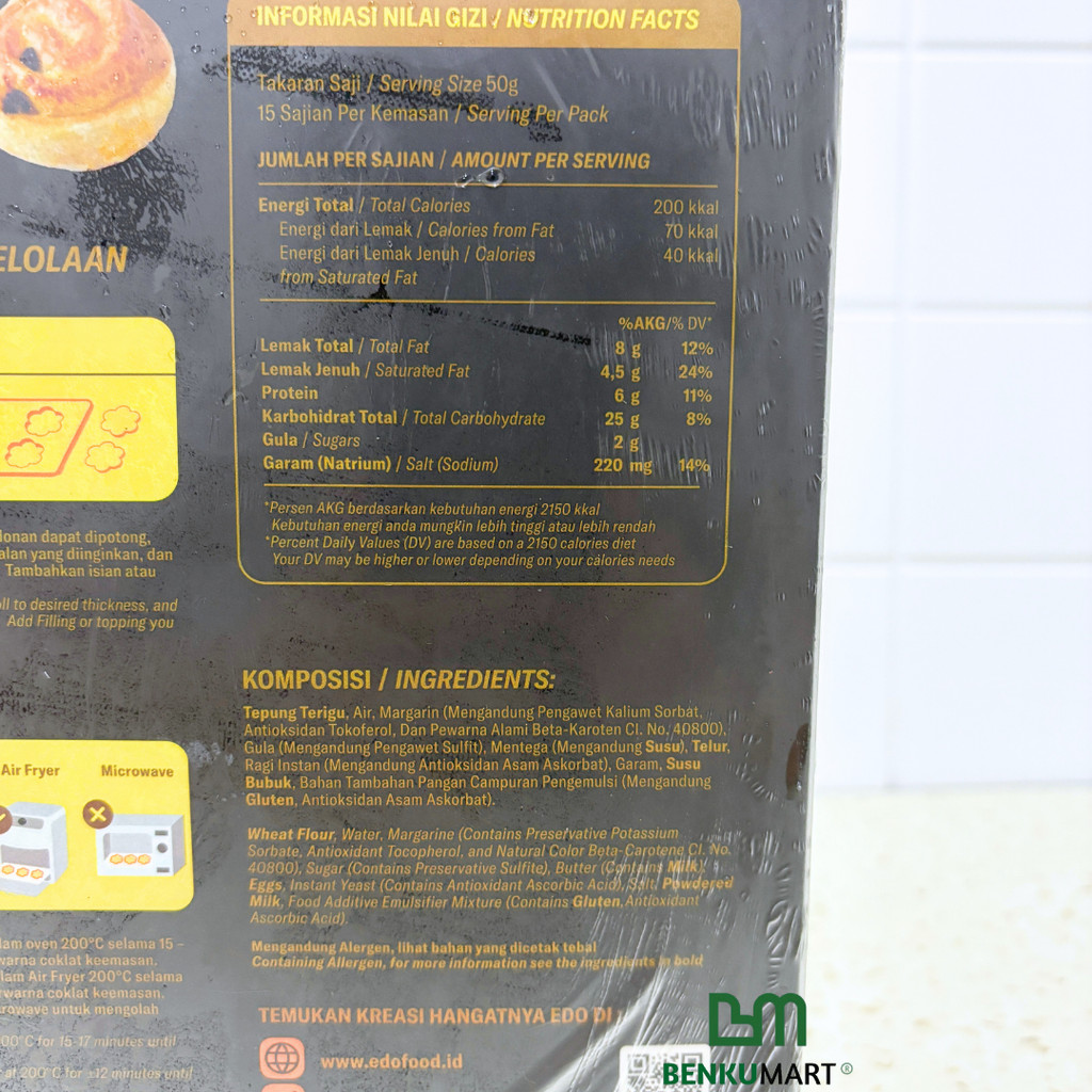 

RB Danish Pastry Sheet Edo 750 gr - Lembaran Adonan Pastri - PROMO - HALAL