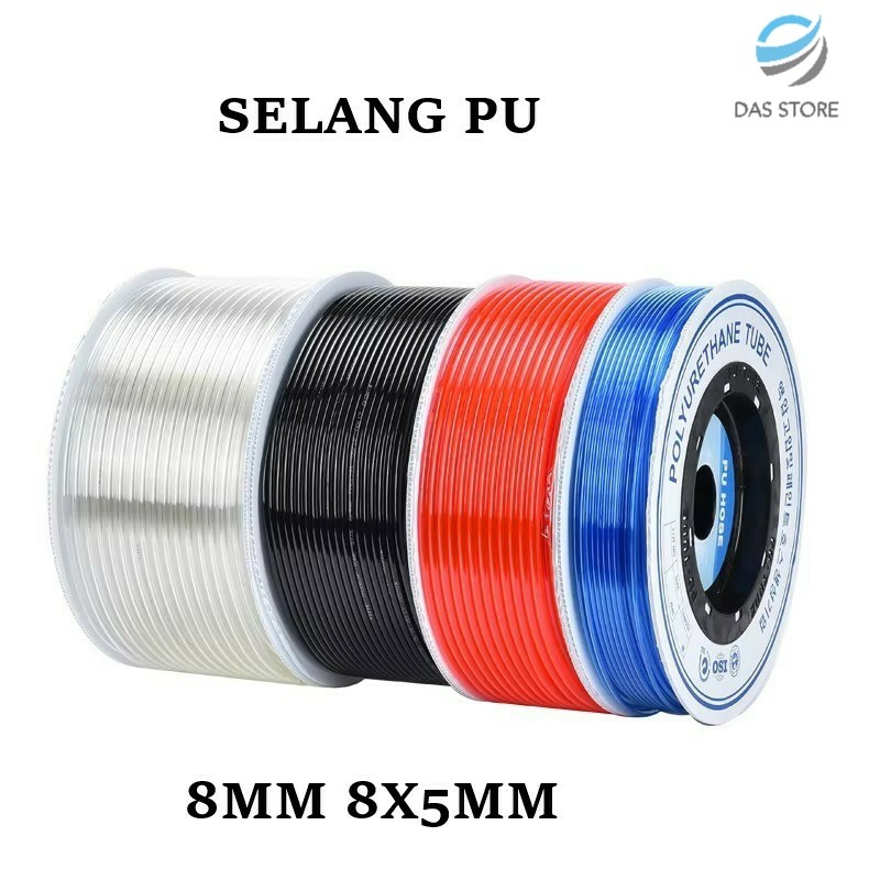 SELANG PU UKURAN 8MM 8X5MM WARNA RANDOM HARGA PERMETER
