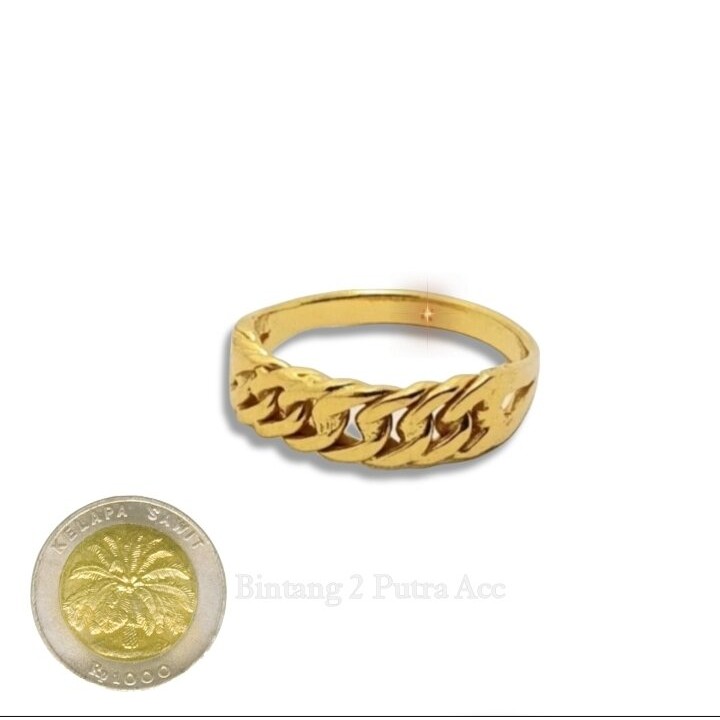 KOIN ASLI New Cincin Rantai Terbaru Terbuat dari Bahan koin Logam Perhiasan  Elegan pengganti Emas