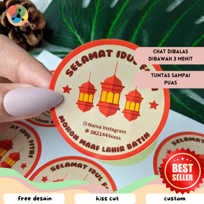 

AHD 2-4 Print Cetak Sticker Label Bulat Idul Fitri Stiker Lebaran Toples Label Kue Kering