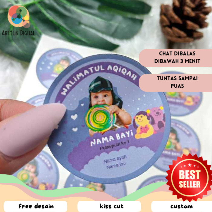 

AHD 5-8 Sticker Label Bulat Aqiqah Bayi Sticker Bulat Aqikah Stiker Akikah Anak Chromo
