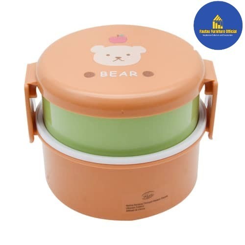 BEST QUALITY Set Lunch Box Kotak Makan Anak Plastik Dengan Tas - Kuning