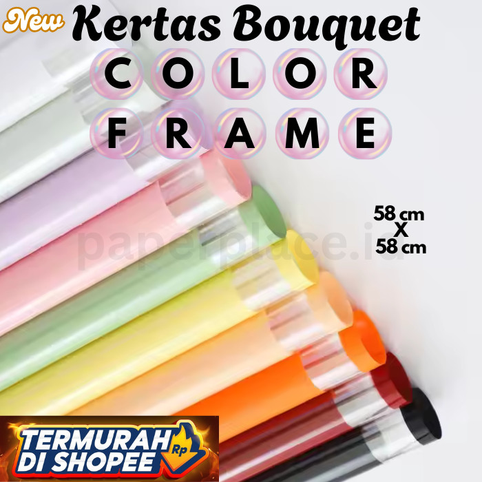 

[NEW] KERTAS BUKET COLOR FRAME LIST TRANSPARANT MURAH CANTIK UNTUK BUKET BUNGA SNACK UANG KADO HAMPERS