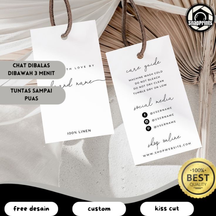 

SP 4 2-7 Hang Tag Custom Label Baju Hangtag Hijab Jilbab Pakaian Thrift Per A3 Free Desain