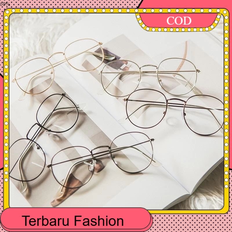 kacamata photocromic oval kacamata photocromic bulat hitam 2in1 korea kacamata fashion