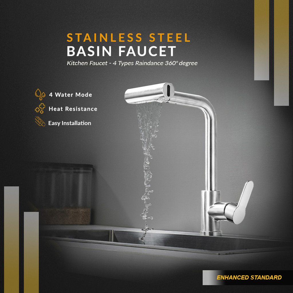 Kran Air Wastafel Air Terjun Stainless Steel