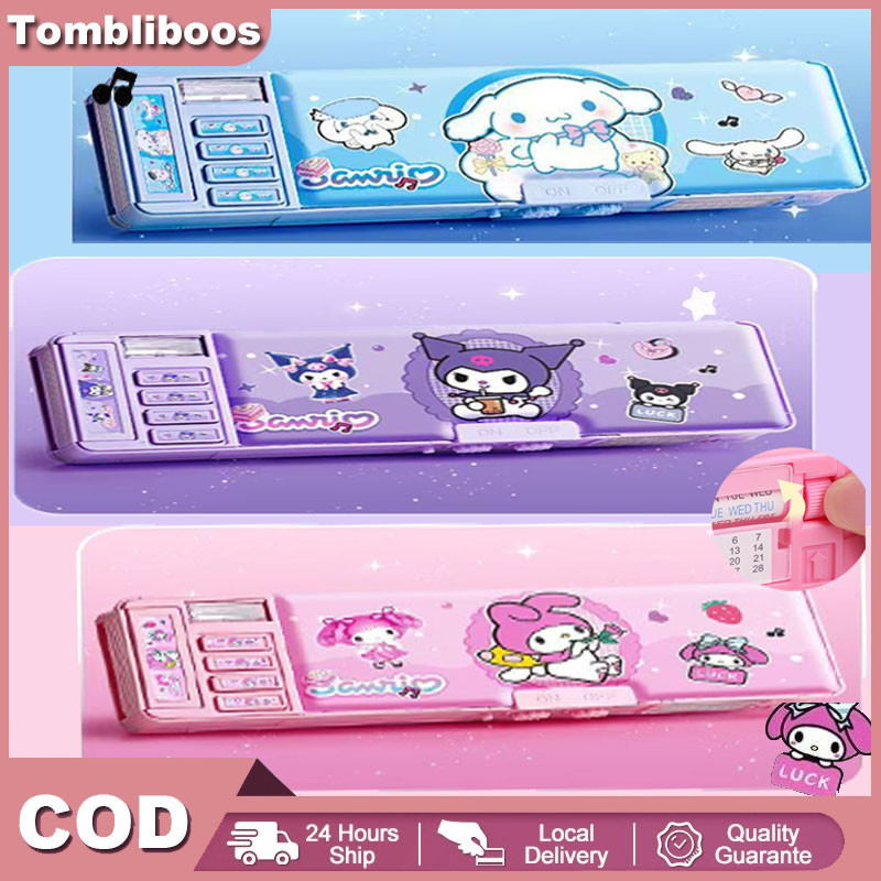 

Sanrio Kuromi Siswa Kapasitas Besar Kotak Pena Lapisan Ganda Kombinasi Lucu Kotak Pena Kombinasi Multifungsi