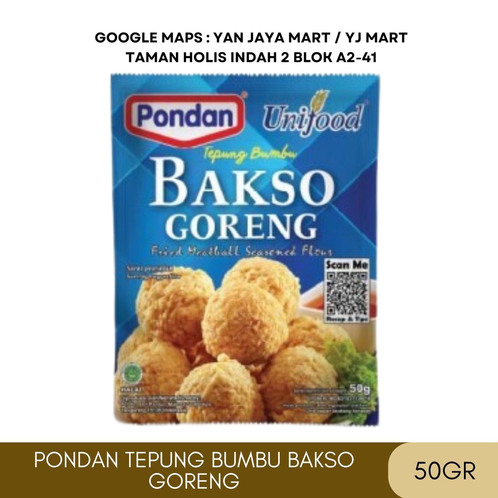 

Pondan Unifood Tepung Bumbu Bakso Goreng / Baso /Tepung Baso 50gr