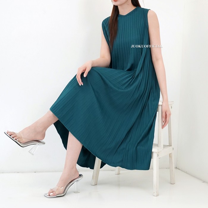 Inner Midi Dress Plisket Mayung Oneck / Dress Polos Plisket  / Inner Plisket / Dress Mayung / Dress 