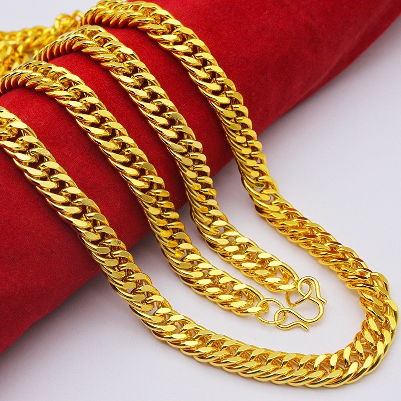 Kalung RANTAI TITANIUM pria & wanita perhiasan emas 24k ANTI KARAT&ANTI LUNTUR xuping